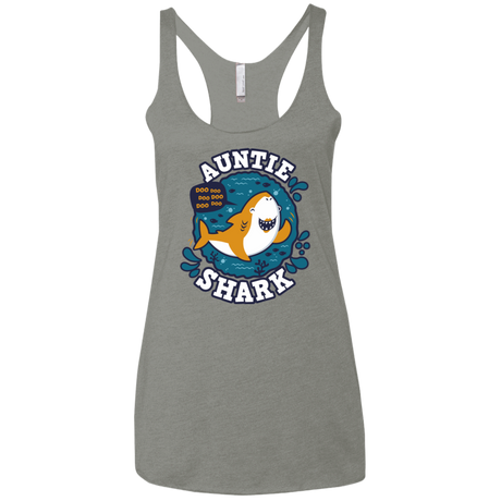 T-Shirts Venetian Grey / X-Small Shark Family Trazo - Auntie Women's Triblend Racerback Tank