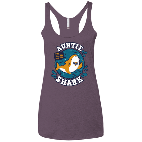 T-Shirts Vintage Purple / X-Small Shark Family Trazo - Auntie Women's Triblend Racerback Tank