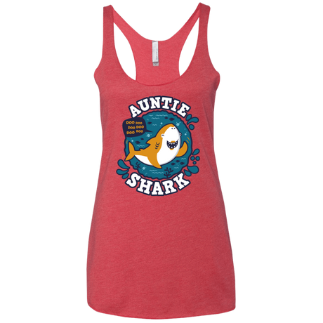 T-Shirts Vintage Red / X-Small Shark Family Trazo - Auntie Women's Triblend Racerback Tank