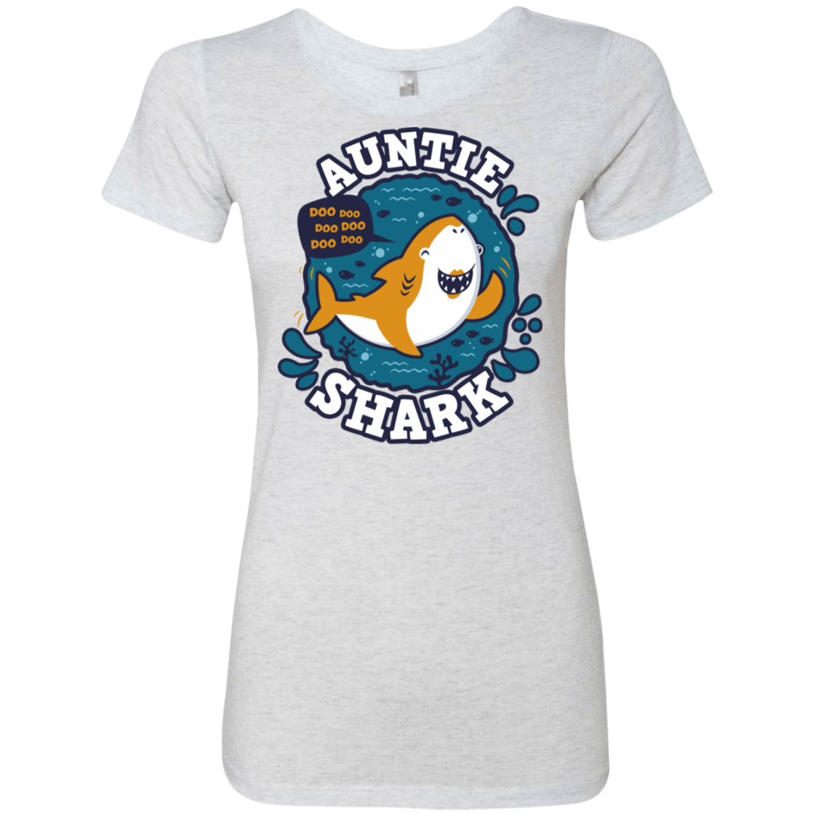 T-Shirts Heather White / S Shark Family Trazo - Auntie Women's Triblend T-Shirt