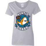 T-Shirts Sport Grey / S Shark Family Trazo - Auntie Women's V-Neck T-Shirt