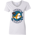 T-Shirts White / S Shark Family Trazo - Auntie Women's V-Neck T-Shirt