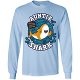 T-Shirts Light Blue / YS Shark Family Trazo - Auntie Youth Long Sleeve T-Shirt