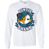 T-Shirts White / YS Shark Family Trazo - Auntie Youth Long Sleeve T-Shirt