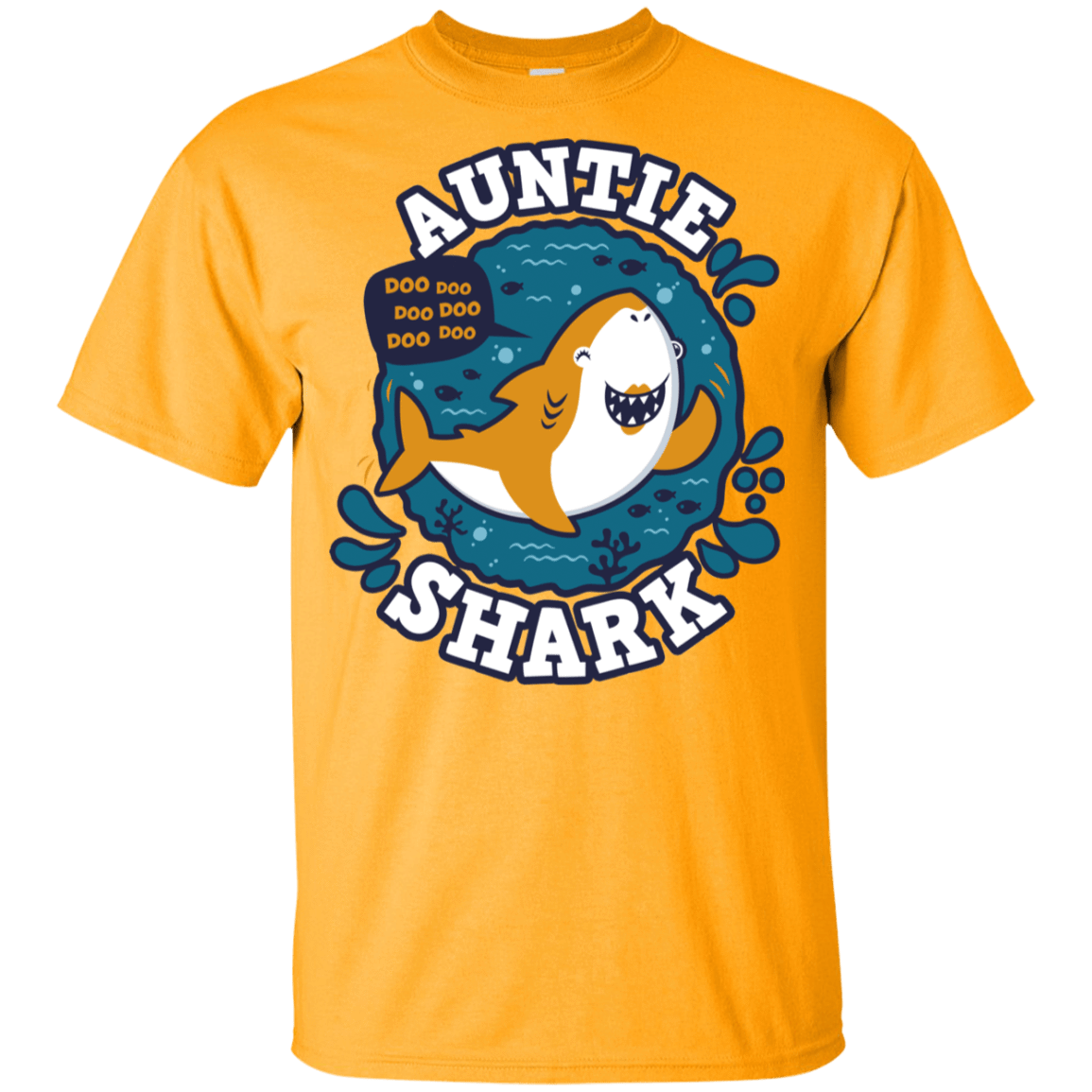 T-Shirts Gold / YXS Shark Family Trazo - Auntie Youth T-Shirt