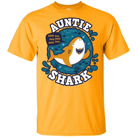 T-Shirts Gold / YXS Shark Family Trazo - Auntie Youth T-Shirt