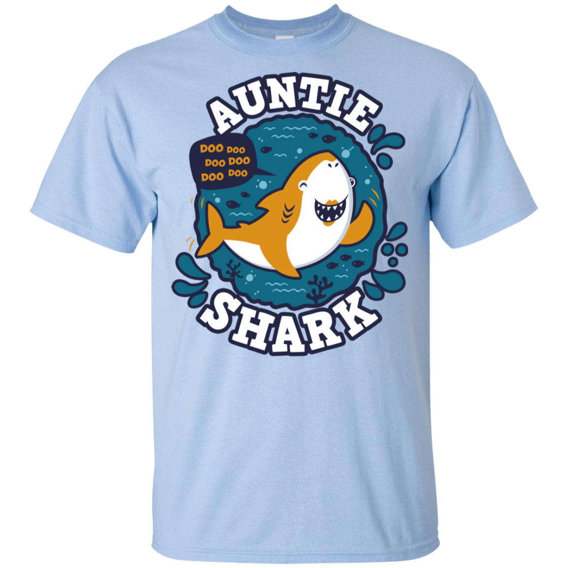 T-Shirts Light Blue / YXS Shark Family Trazo - Auntie Youth T-Shirt