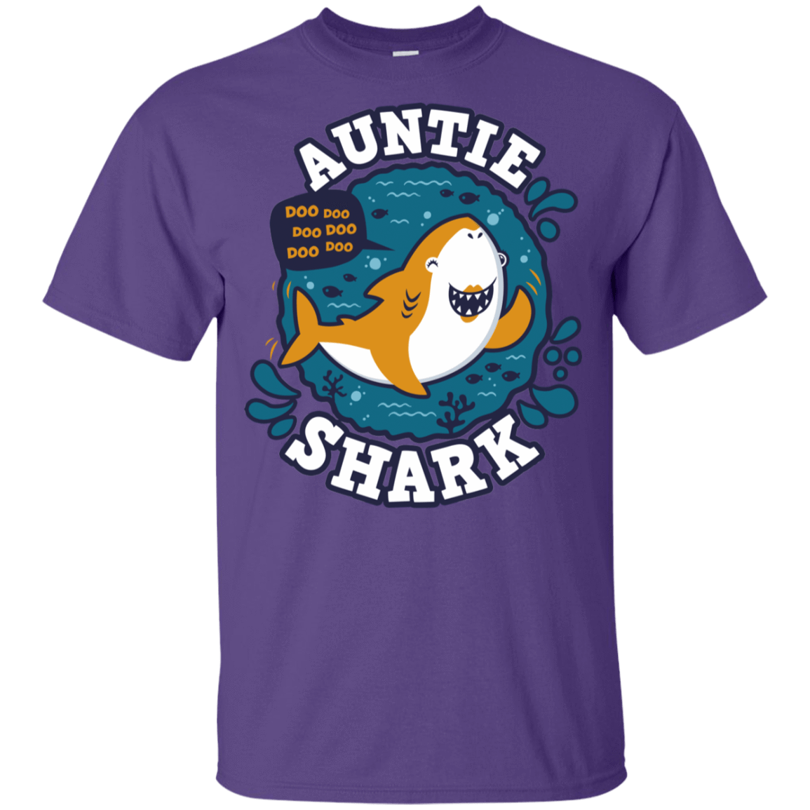 T-Shirts Purple / YXS Shark Family Trazo - Auntie Youth T-Shirt