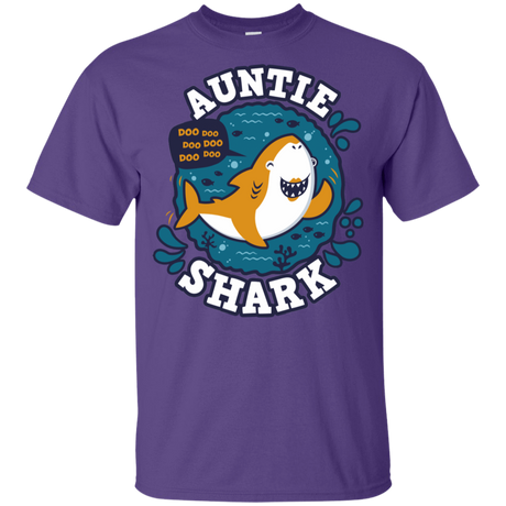 T-Shirts Purple / YXS Shark Family Trazo - Auntie Youth T-Shirt