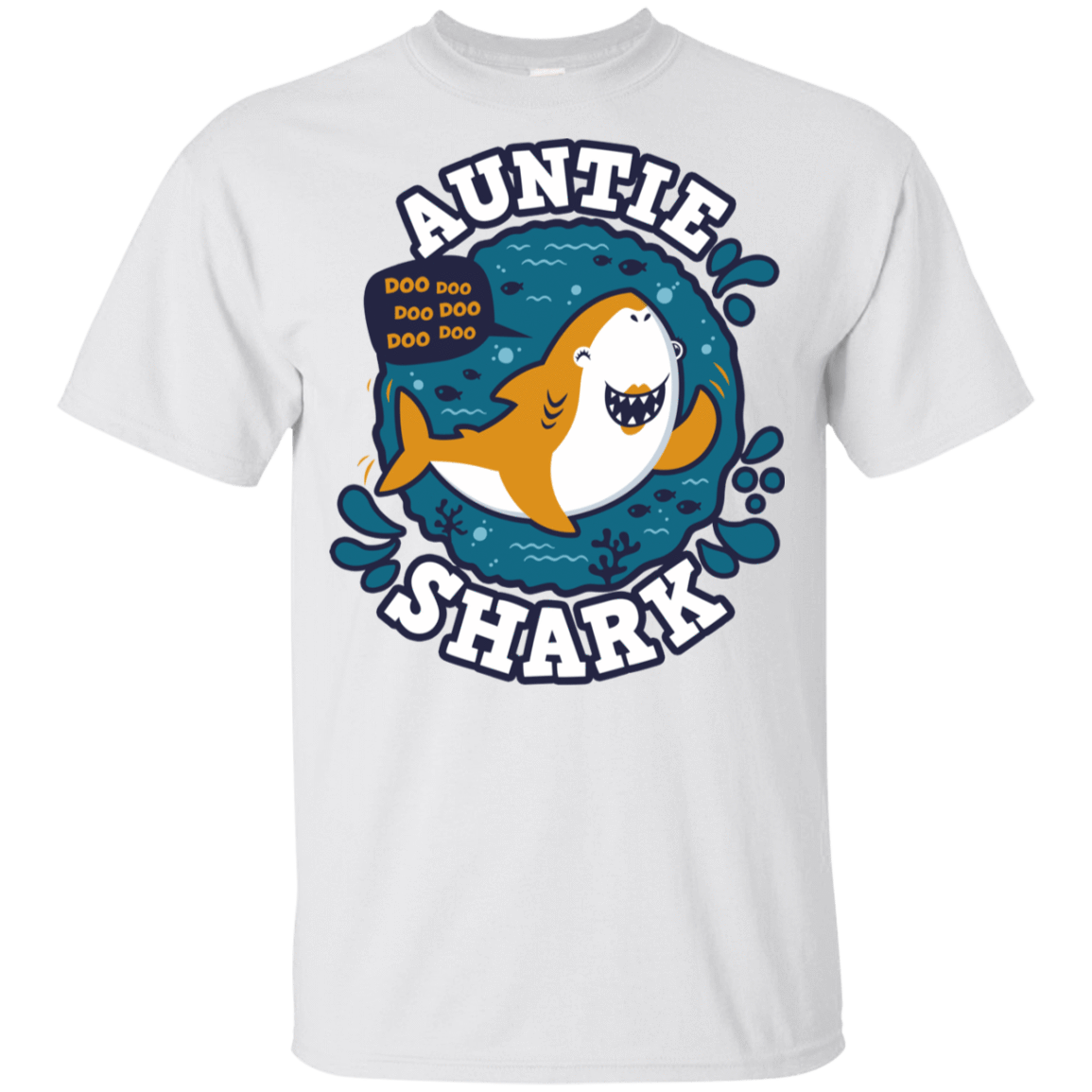 T-Shirts White / YXS Shark Family Trazo - Auntie Youth T-Shirt