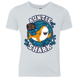 T-Shirts Heather White / YXS Shark Family Trazo - Auntie Youth Triblend T-Shirt