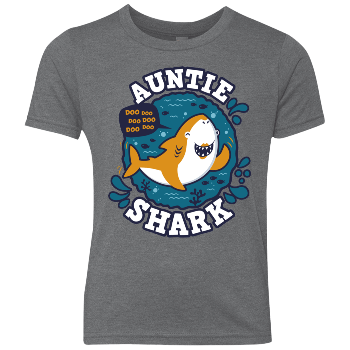 T-Shirts Premium Heather / YXS Shark Family Trazo - Auntie Youth Triblend T-Shirt