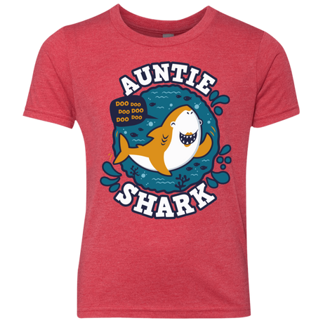 T-Shirts Vintage Red / YXS Shark Family Trazo - Auntie Youth Triblend T-Shirt