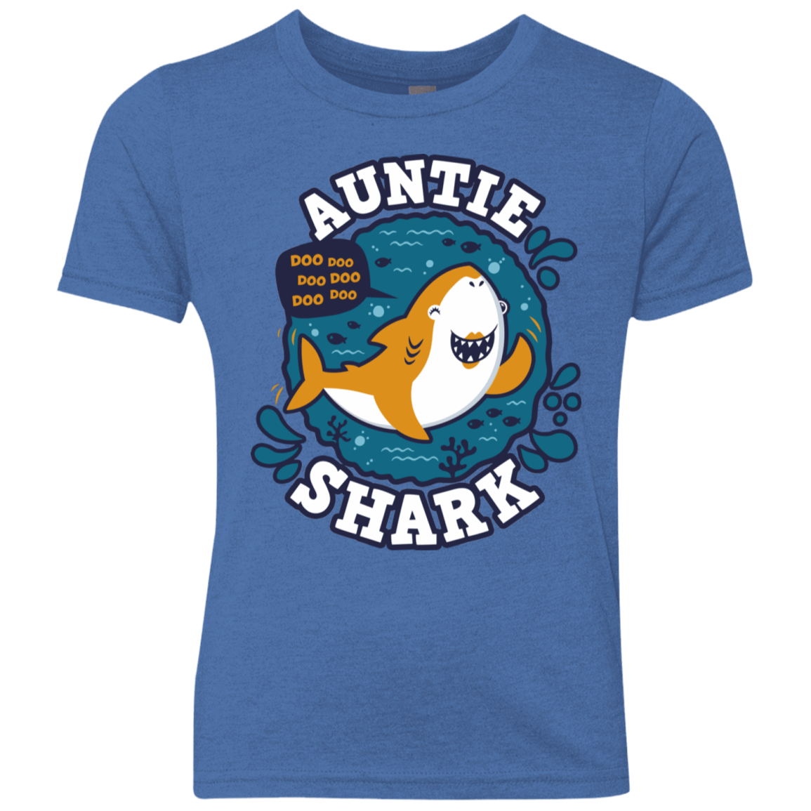 T-Shirts Vintage Royal / YXS Shark Family Trazo - Auntie Youth Triblend T-Shirt