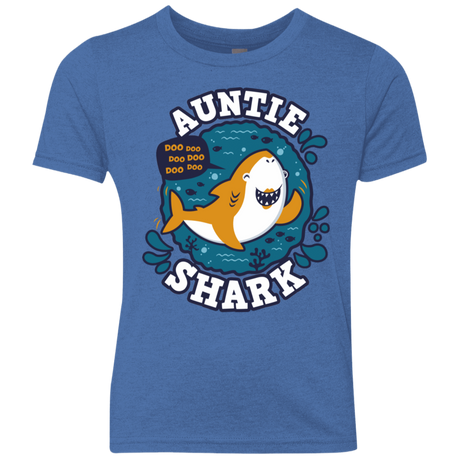 T-Shirts Vintage Royal / YXS Shark Family Trazo - Auntie Youth Triblend T-Shirt