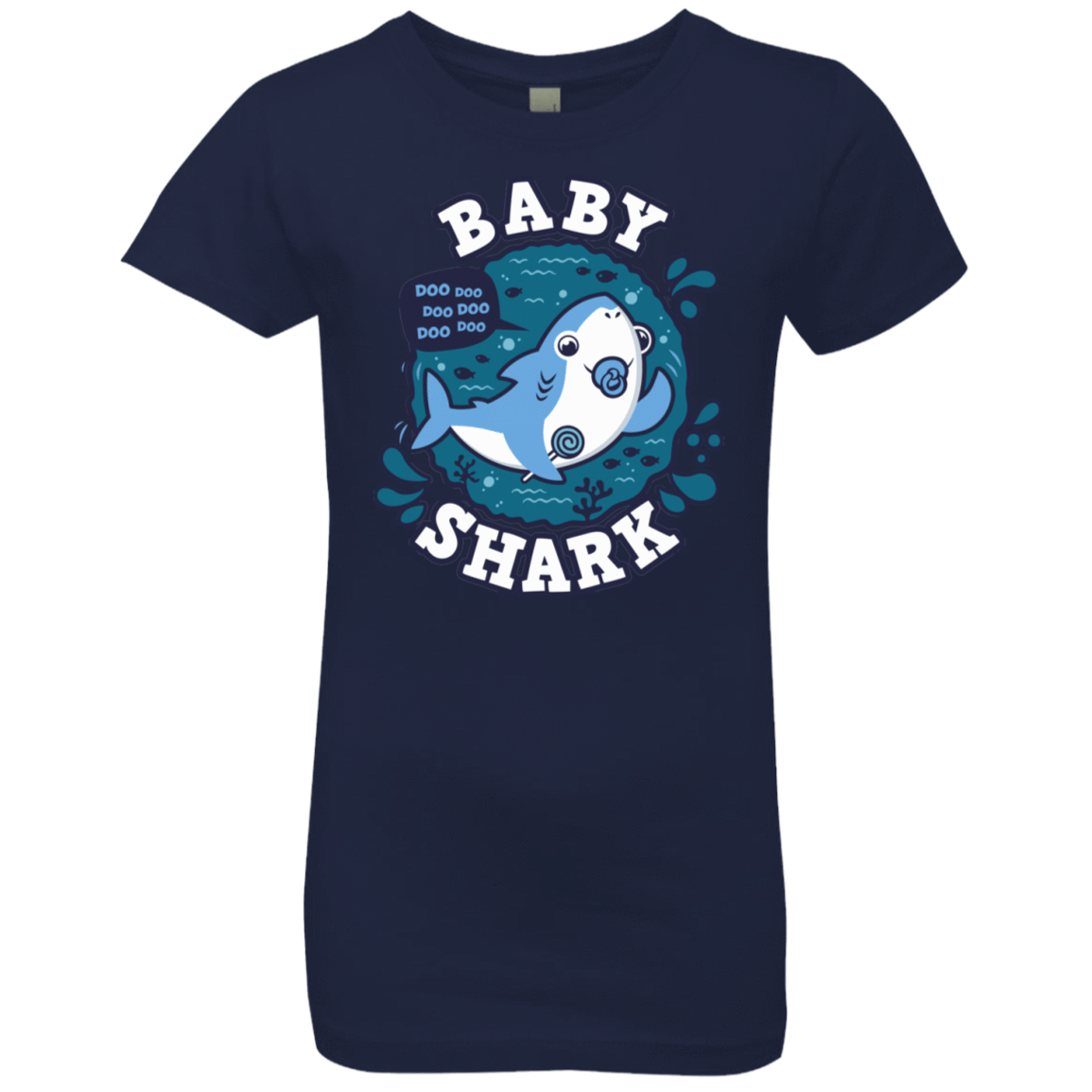 T-Shirts Midnight Navy / YXS Shark Family trazo - Baby Boy chupete Girls Premium T-Shirt