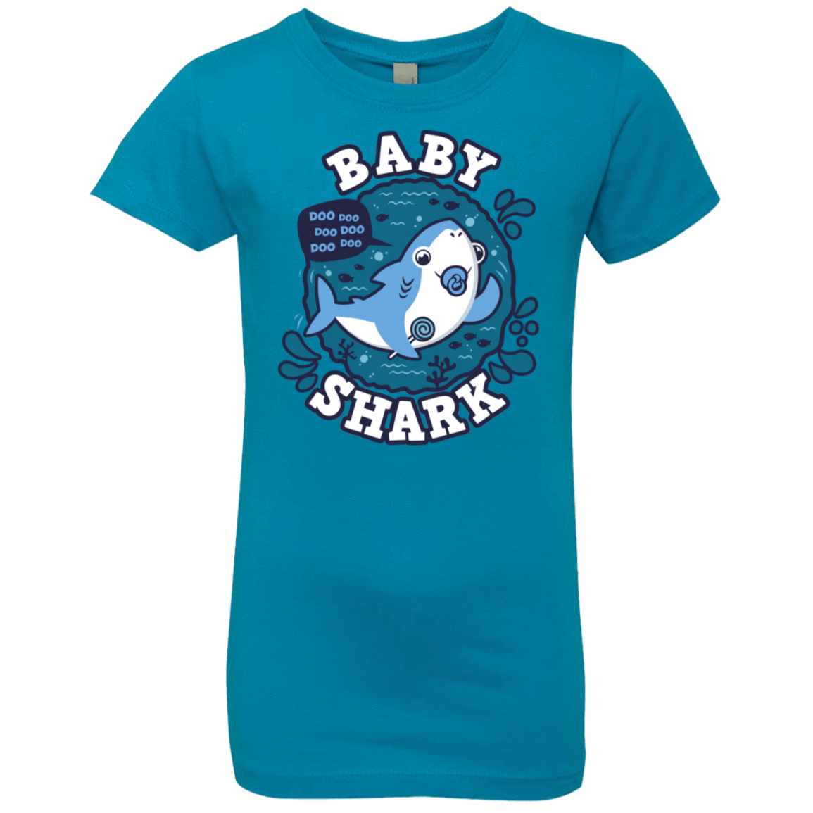 T-Shirts Turquoise / YXS Shark Family trazo - Baby Boy chupete Girls Premium T-Shirt