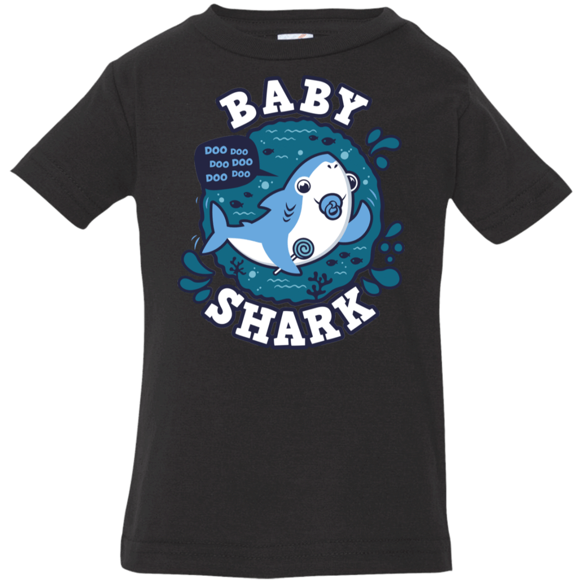 T-Shirts Black / 6 Months Shark Family trazo - Baby Boy chupete Infant Premium T-Shirt