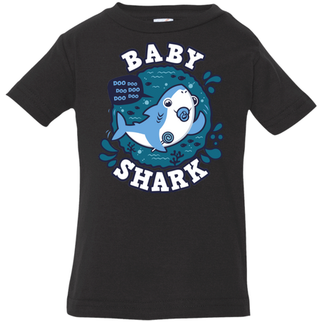 T-Shirts Black / 6 Months Shark Family trazo - Baby Boy chupete Infant Premium T-Shirt