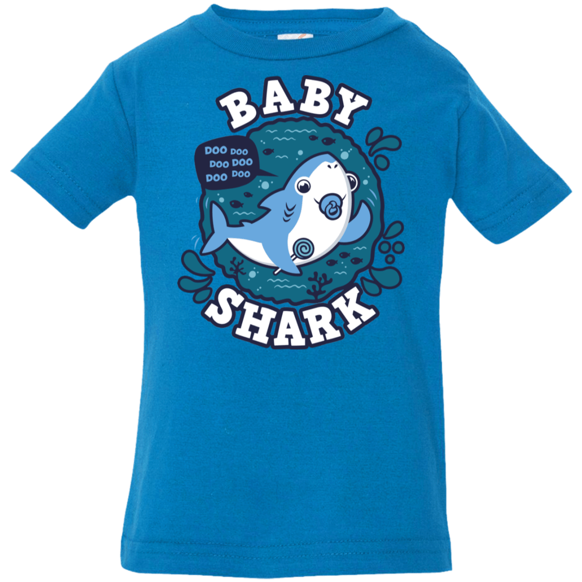 T-Shirts Cobalt / 6 Months Shark Family trazo - Baby Boy chupete Infant Premium T-Shirt