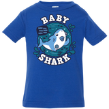 T-Shirts Royal / 6 Months Shark Family trazo - Baby Boy chupete Infant Premium T-Shirt