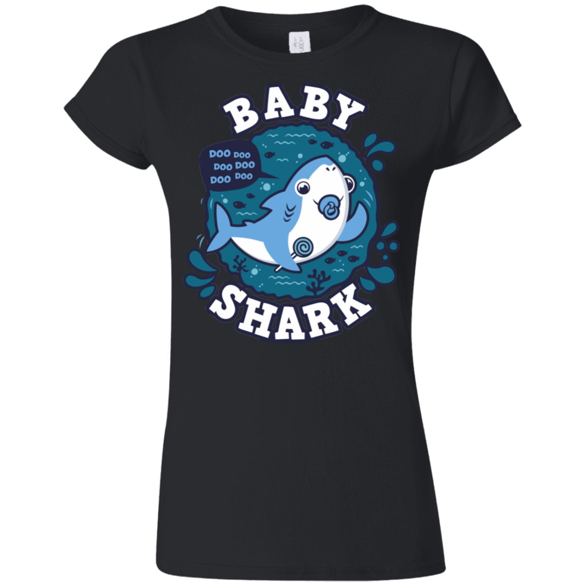 T-Shirts Black / S Shark Family trazo - Baby Boy chupete Junior Slimmer-Fit T-Shirt