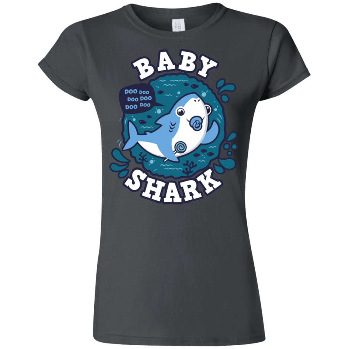 T-Shirts Charcoal / S Shark Family trazo - Baby Boy chupete Junior Slimmer-Fit T-Shirt