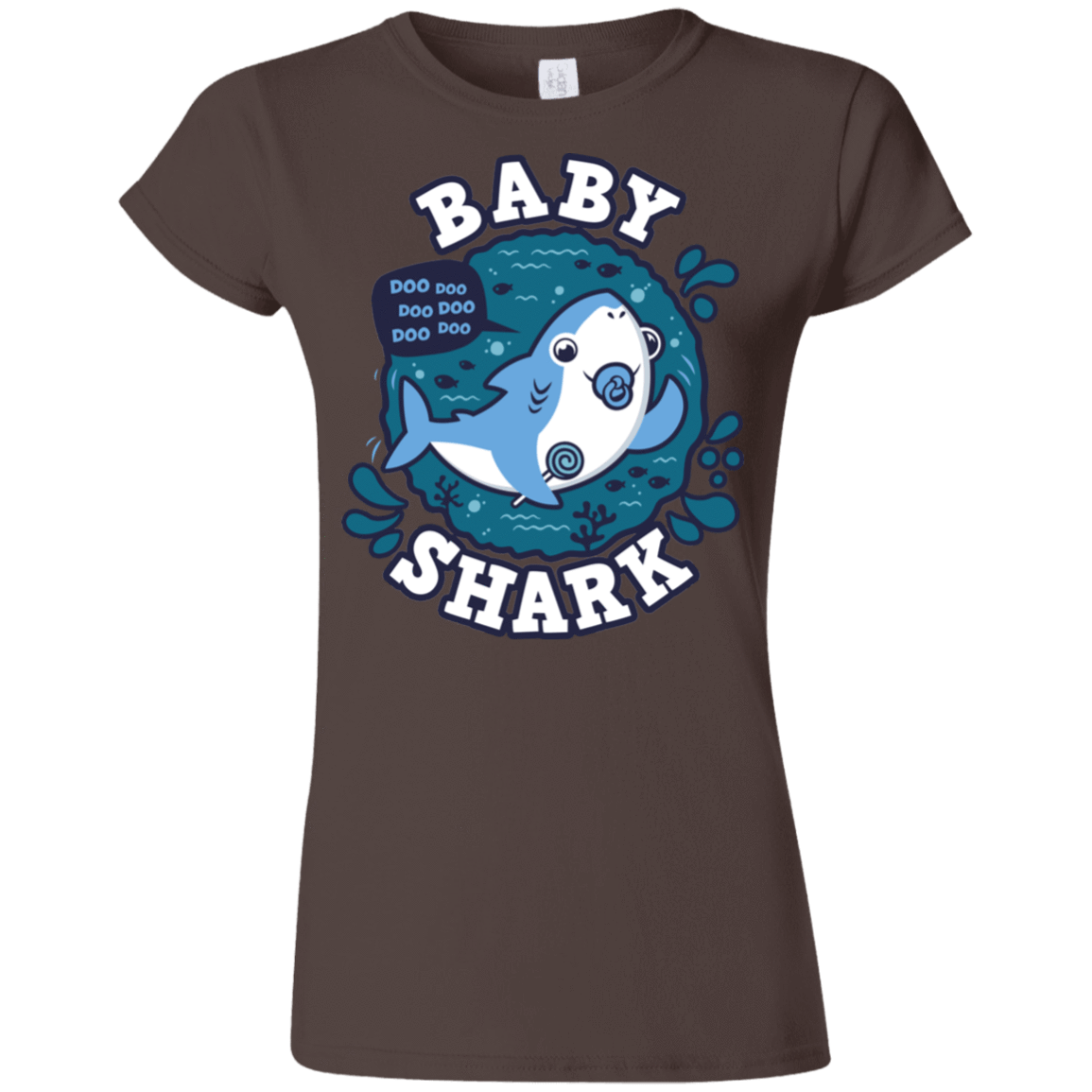 T-Shirts Dark Chocolate / S Shark Family trazo - Baby Boy chupete Junior Slimmer-Fit T-Shirt