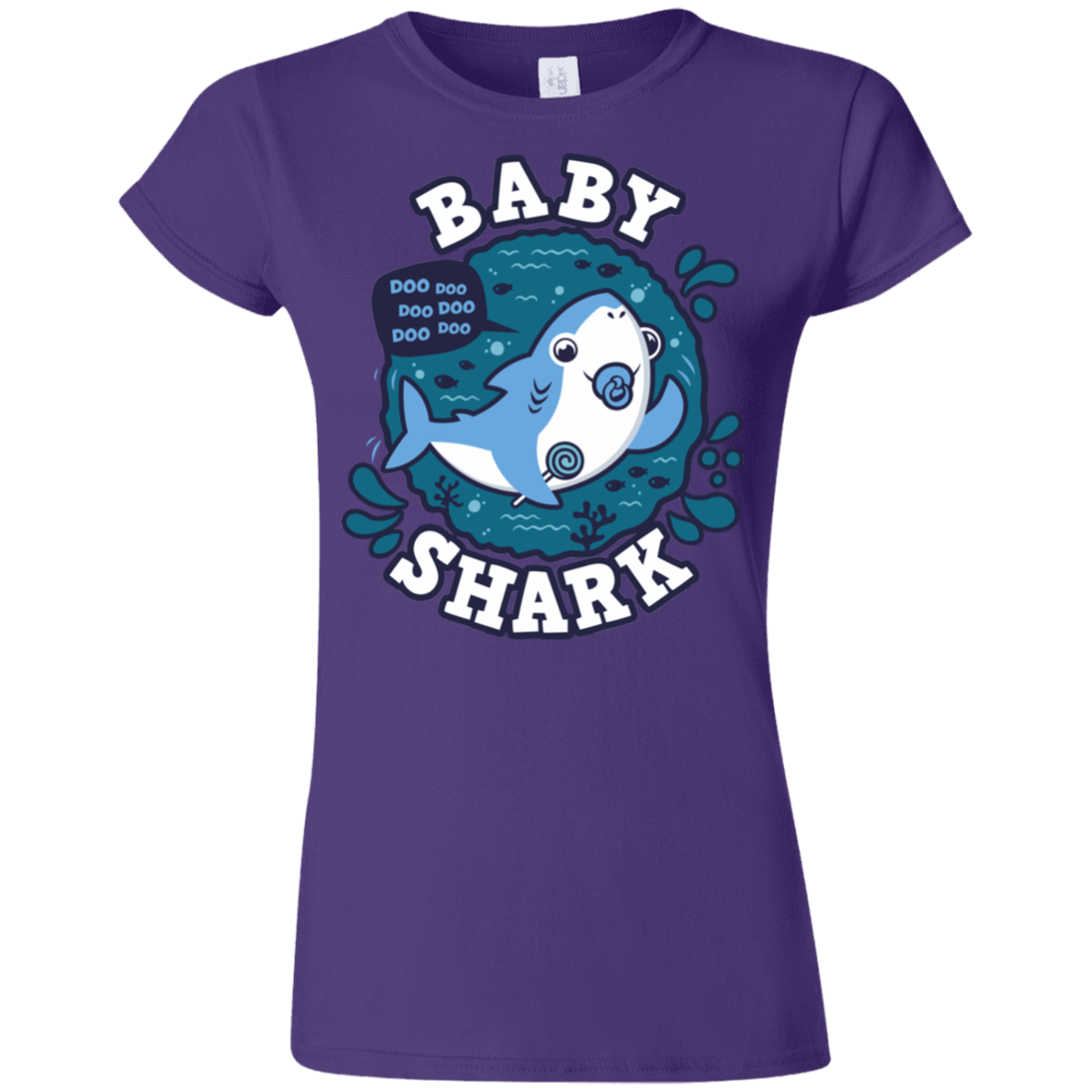 T-Shirts Purple / S Shark Family trazo - Baby Boy chupete Junior Slimmer-Fit T-Shirt