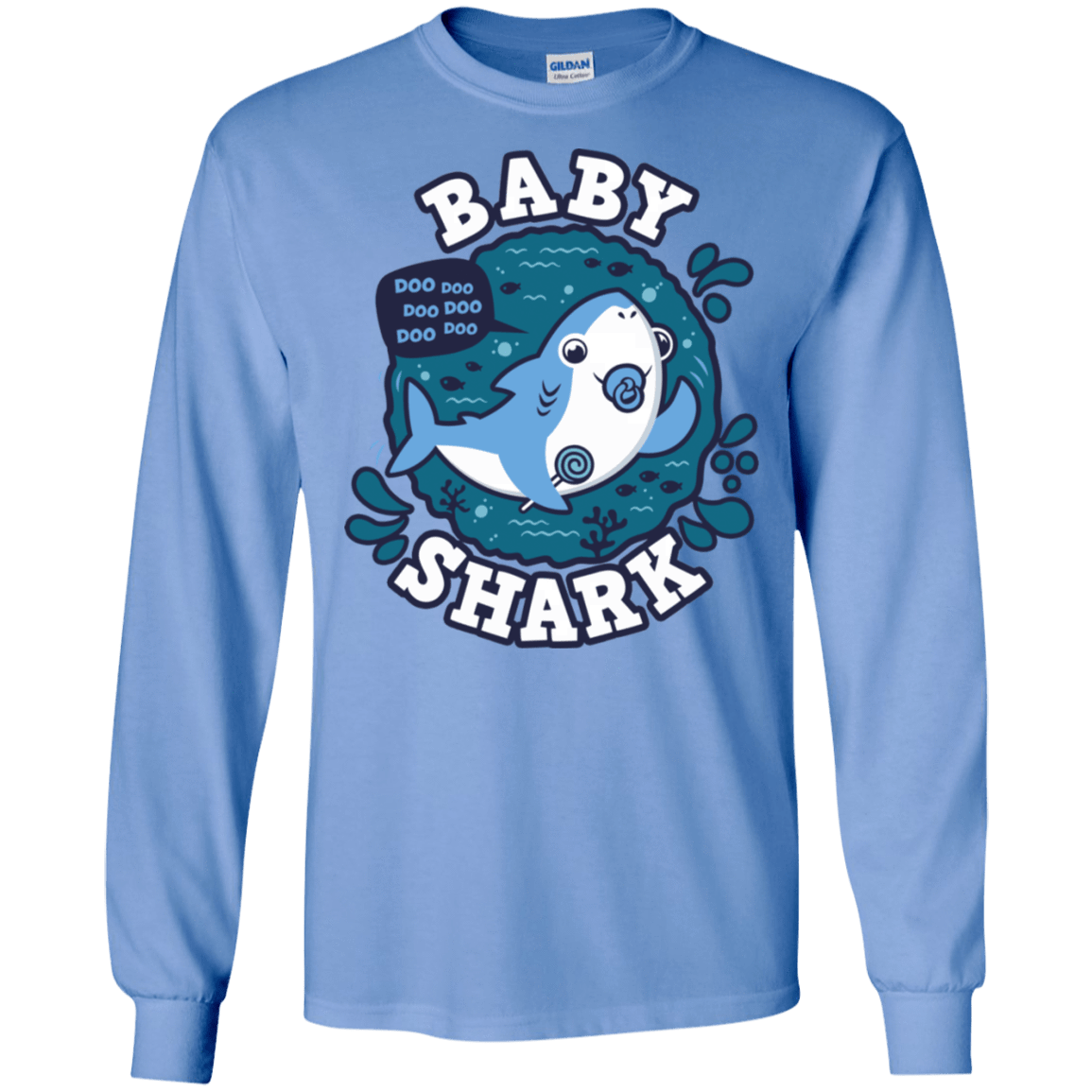 T-Shirts Carolina Blue / S Shark Family trazo - Baby Boy chupete Men's Long Sleeve T-Shirt