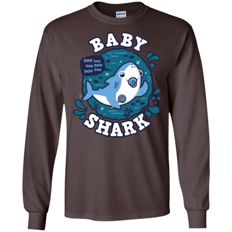 T-Shirts Dark Chocolate / S Shark Family trazo - Baby Boy chupete Men's Long Sleeve T-Shirt