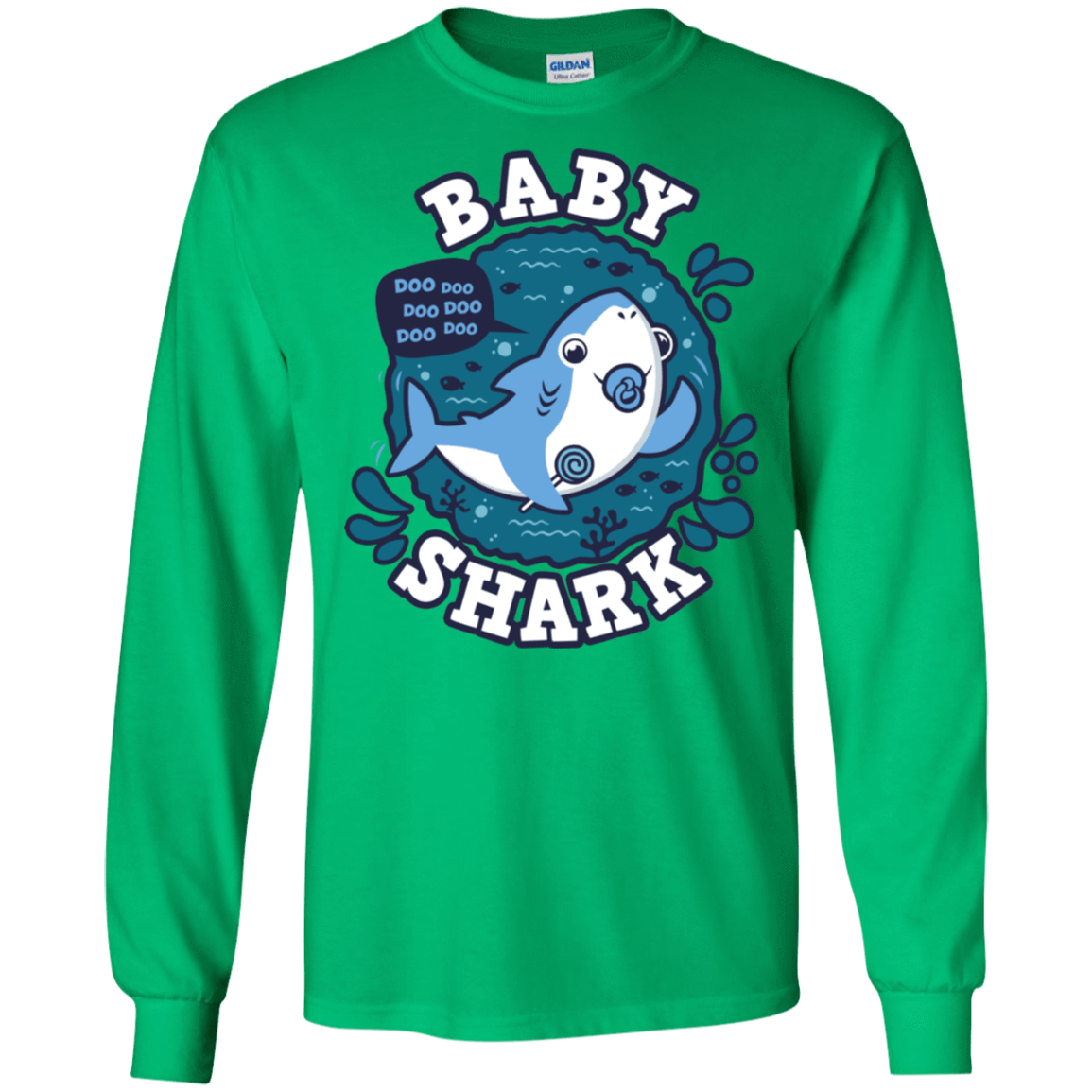 T-Shirts Irish Green / S Shark Family trazo - Baby Boy chupete Men's Long Sleeve T-Shirt