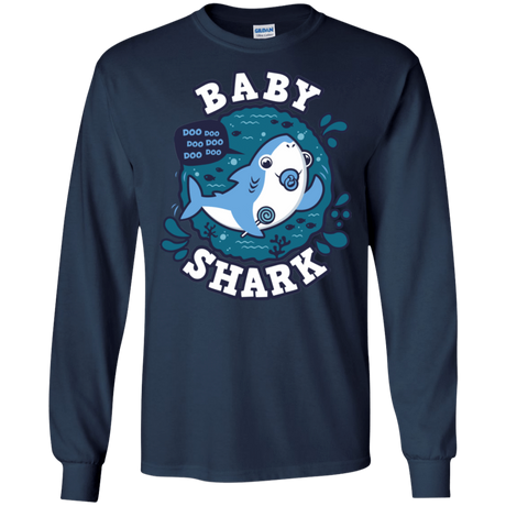 T-Shirts Navy / S Shark Family trazo - Baby Boy chupete Men's Long Sleeve T-Shirt