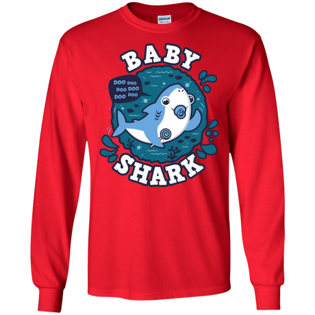 T-Shirts Red / S Shark Family trazo - Baby Boy chupete Men's Long Sleeve T-Shirt