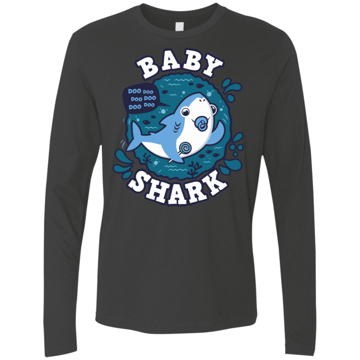 T-Shirts Heavy Metal / S Shark Family trazo - Baby Boy chupete Men's Premium Long Sleeve