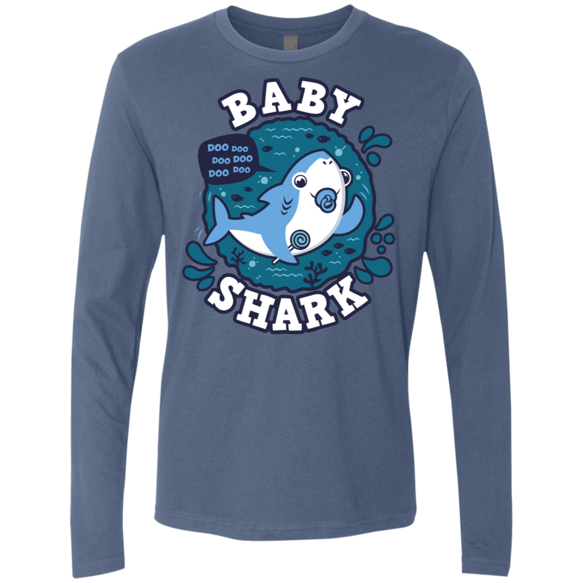 T-Shirts Indigo / S Shark Family trazo - Baby Boy chupete Men's Premium Long Sleeve