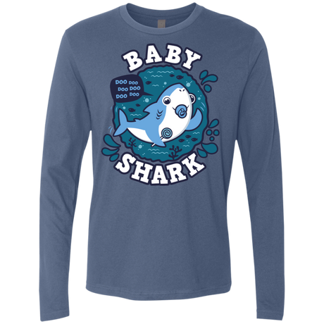 T-Shirts Indigo / S Shark Family trazo - Baby Boy chupete Men's Premium Long Sleeve