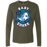 T-Shirts Military Green / S Shark Family trazo - Baby Boy chupete Men's Premium Long Sleeve