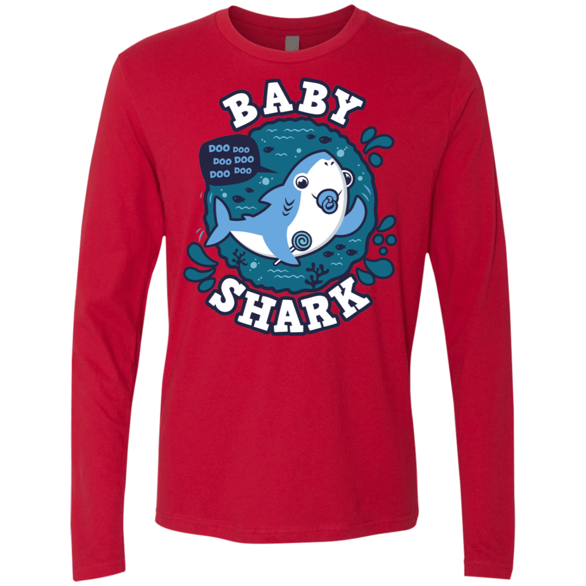 T-Shirts Red / S Shark Family trazo - Baby Boy chupete Men's Premium Long Sleeve