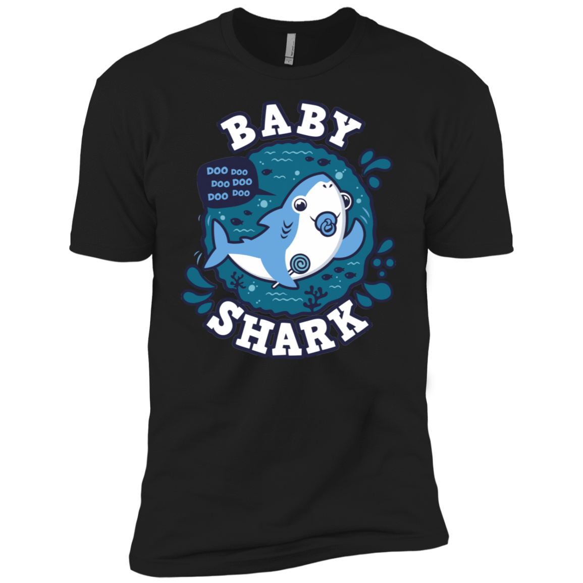 T-Shirts Black / X-Small Shark Family trazo - Baby Boy chupete Men's Premium T-Shirt