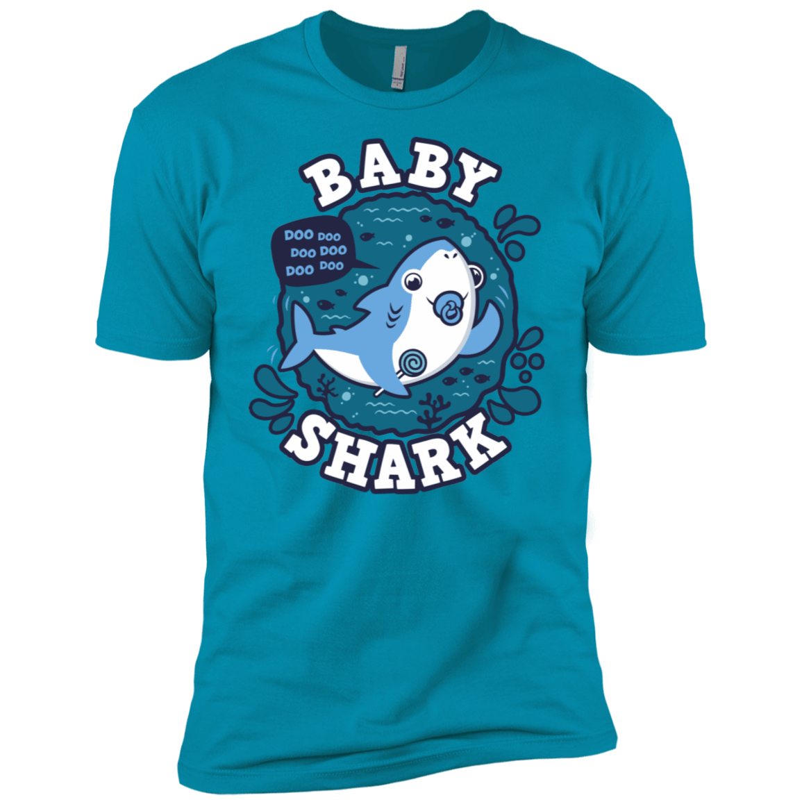 T-Shirts Turquoise / X-Small Shark Family trazo - Baby Boy chupete Men's Premium T-Shirt