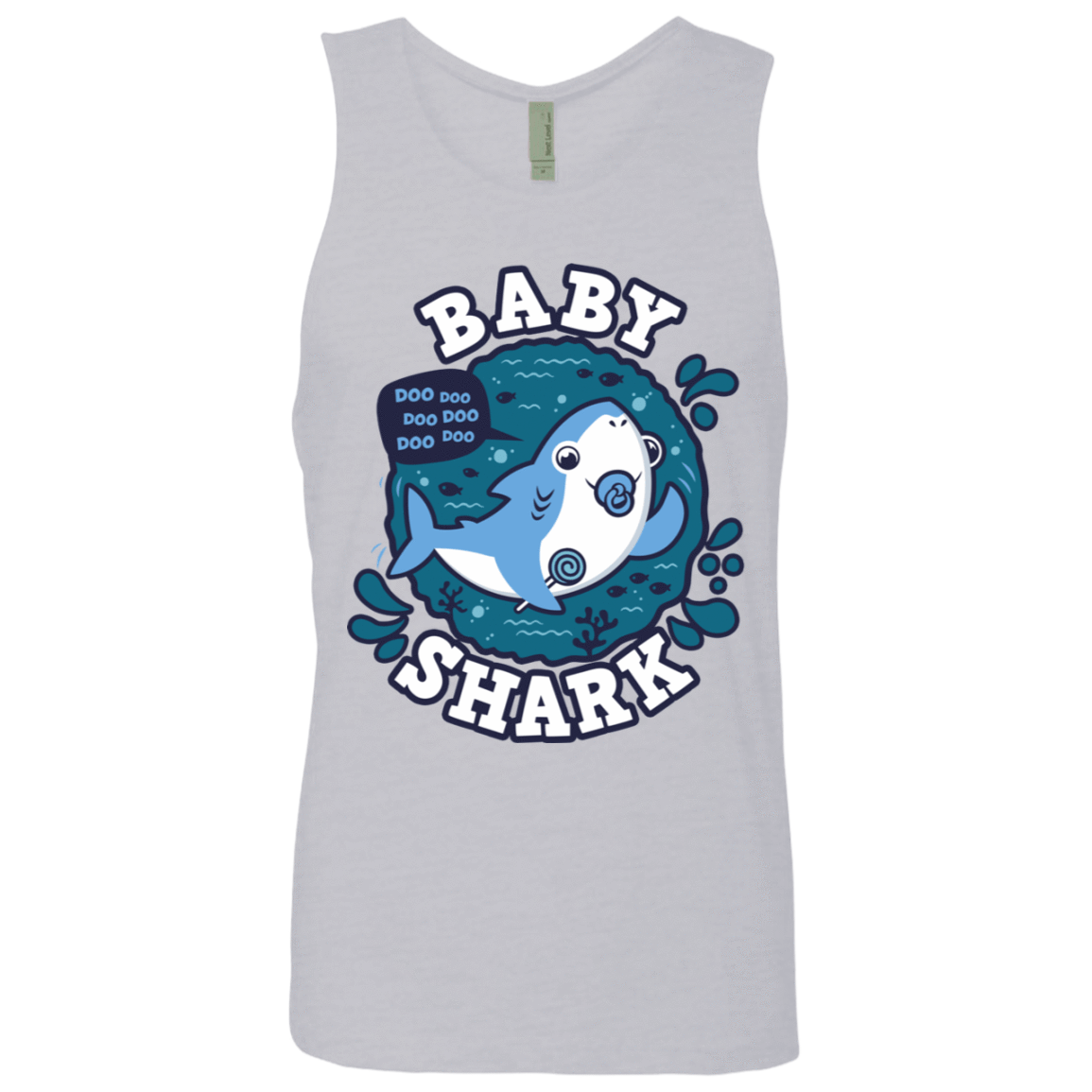 T-Shirts Heather Grey / S Shark Family trazo - Baby Boy chupete Men's Premium Tank Top