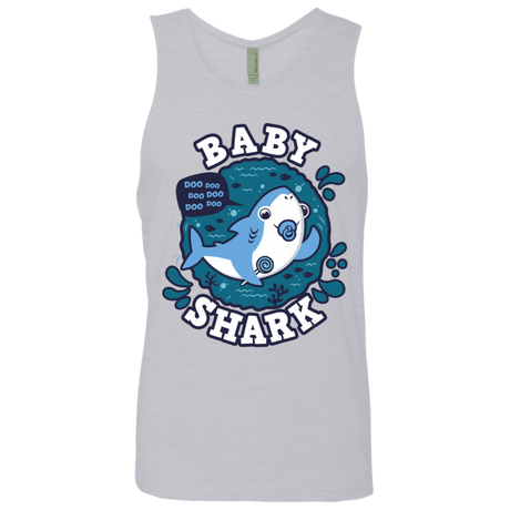 T-Shirts Heather Grey / S Shark Family trazo - Baby Boy chupete Men's Premium Tank Top