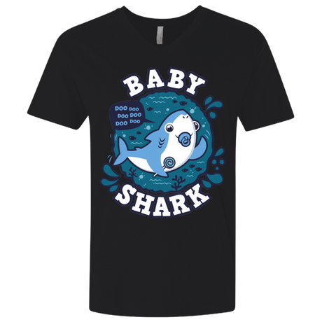 T-Shirts Black / X-Small Shark Family trazo - Baby Boy chupete Men's Premium V-Neck