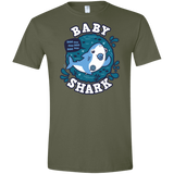 T-Shirts Military Green / S Shark Family trazo - Baby Boy chupete Men's Semi-Fitted Softstyle