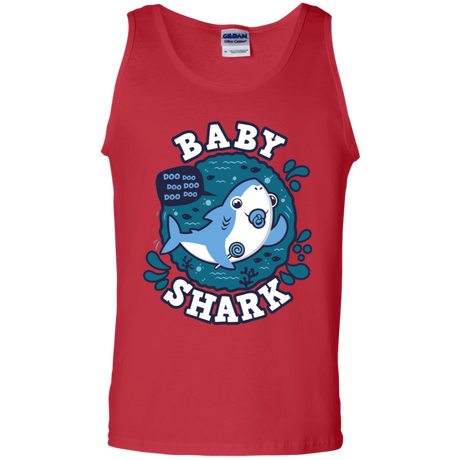 T-Shirts Red / S Shark Family trazo - Baby Boy chupete Men's Tank Top