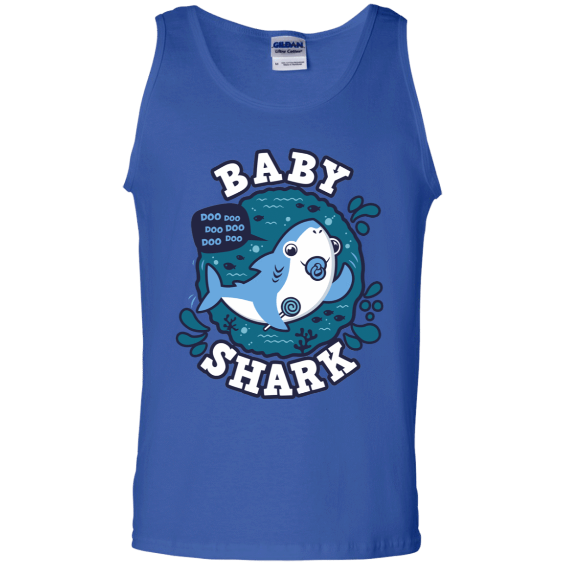 T-Shirts Royal / S Shark Family trazo - Baby Boy chupete Men's Tank Top