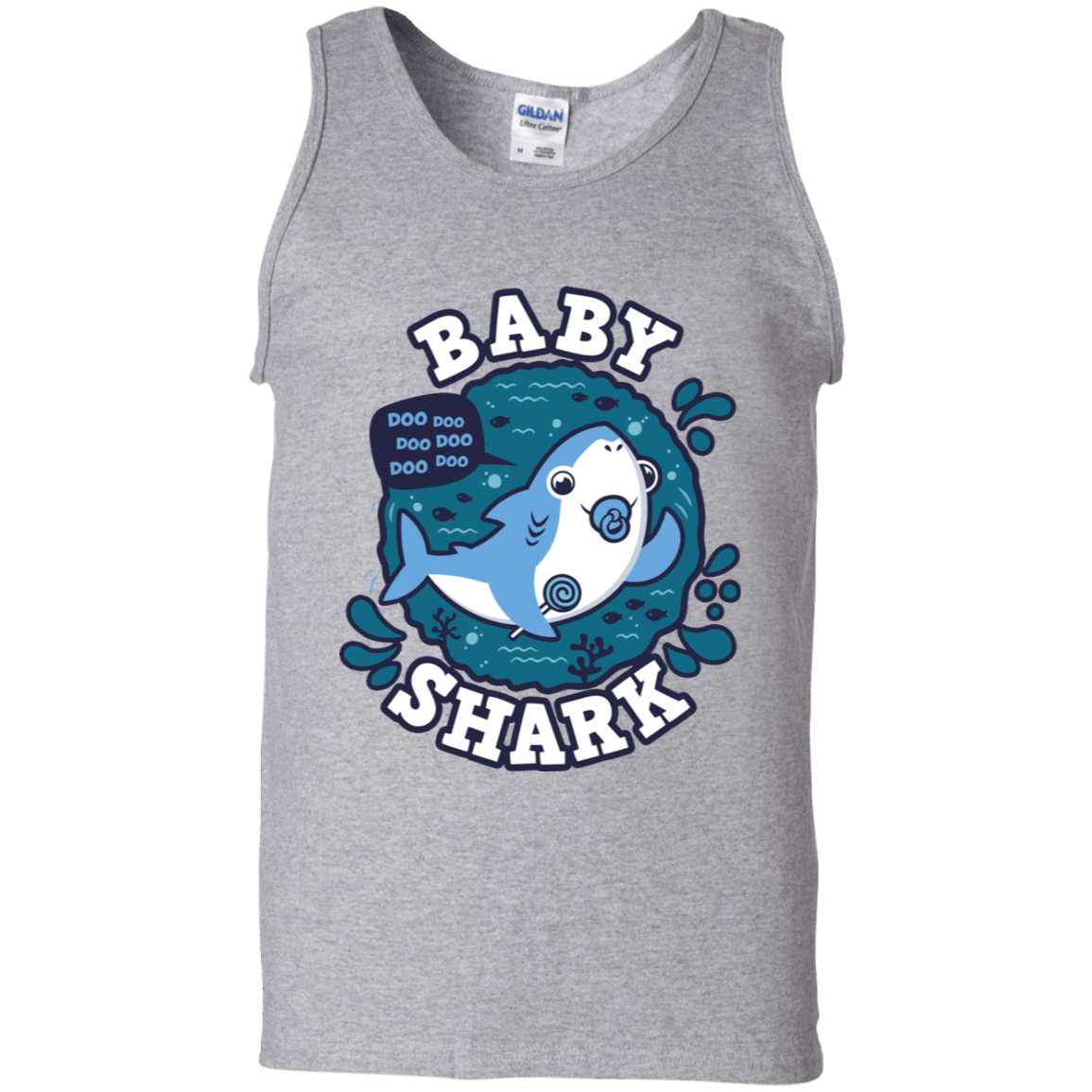 T-Shirts Sport Grey / S Shark Family trazo - Baby Boy chupete Men's Tank Top