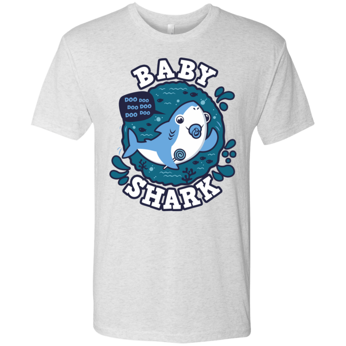 T-Shirts Heather White / S Shark Family trazo - Baby Boy chupete Men's Triblend T-Shirt