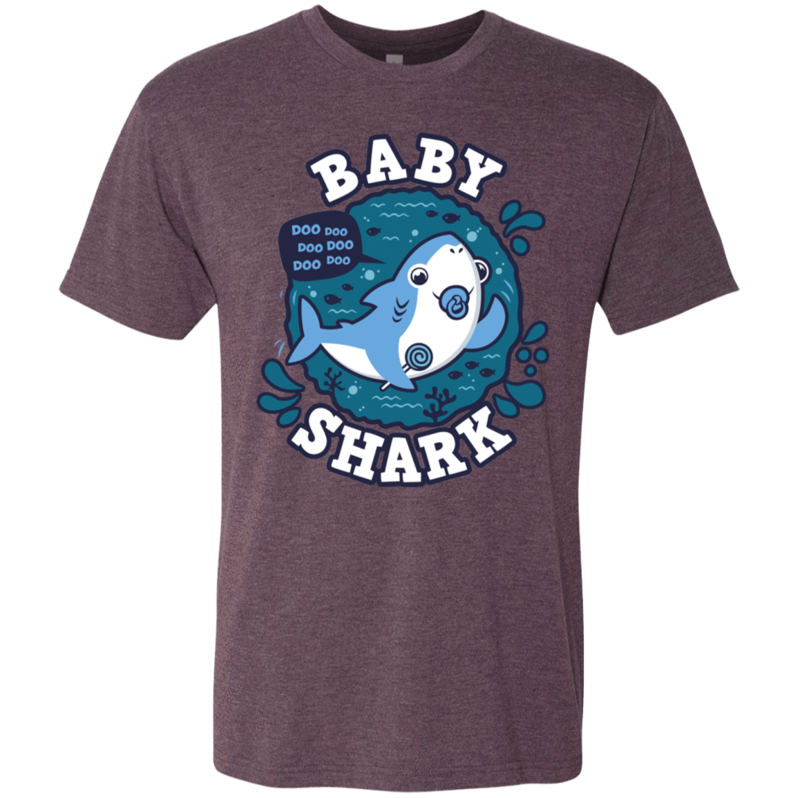 T-Shirts Vintage Purple / S Shark Family trazo - Baby Boy chupete Men's Triblend T-Shirt